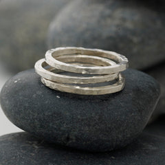 Hammered Sterling Silver Stackers